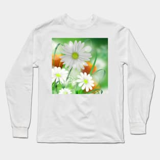 Wedding Flowers Art White & Golden Long Sleeve T-Shirt